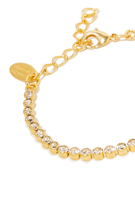 Siri XS Tennis Bracelet, 18K Gold-Plated Brass & Crystals